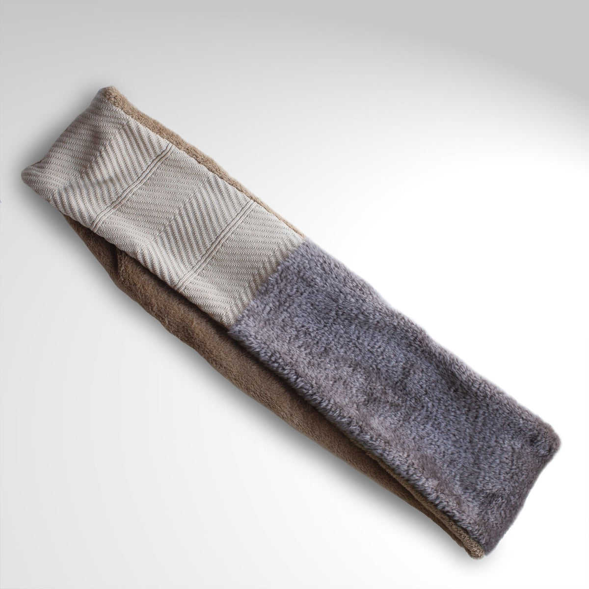 Taupe Faux Fur & Zebra-Print Knit Snood