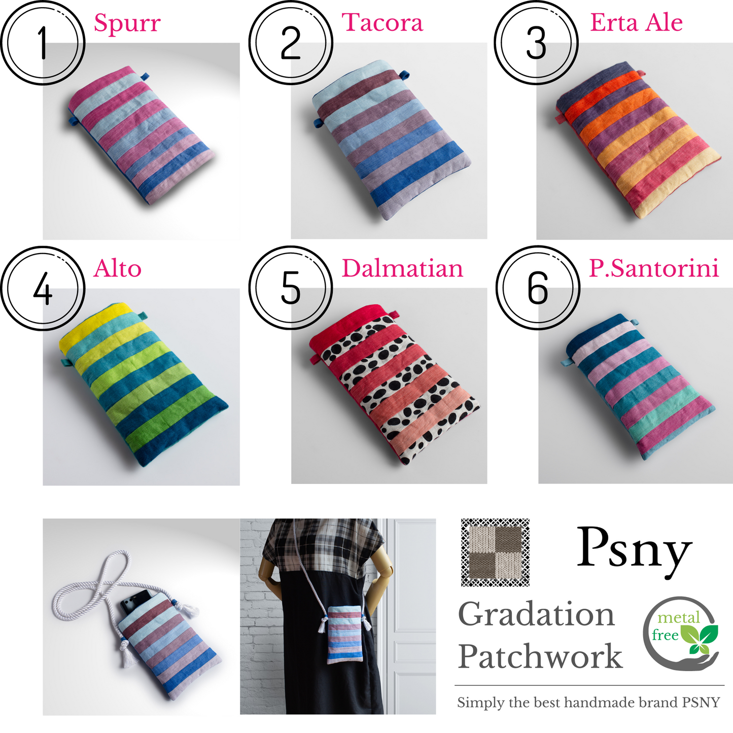 PSNY Linen Gradation Smartphone Pochette Sacoche Mini Smartphone Shoulder Color BG22