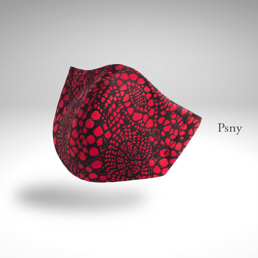 PSNY 提花編織黑酒紅 2 片面膜帶無紡布過濾 3D 成人美麗面膜 FG18