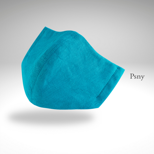 PSNY 提花亞麻/孔雀綠 3D 成人口罩帶無紡布濾芯 JL12
