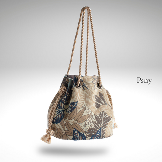 PSNY Botanical Brown Drawstring Bag BG26