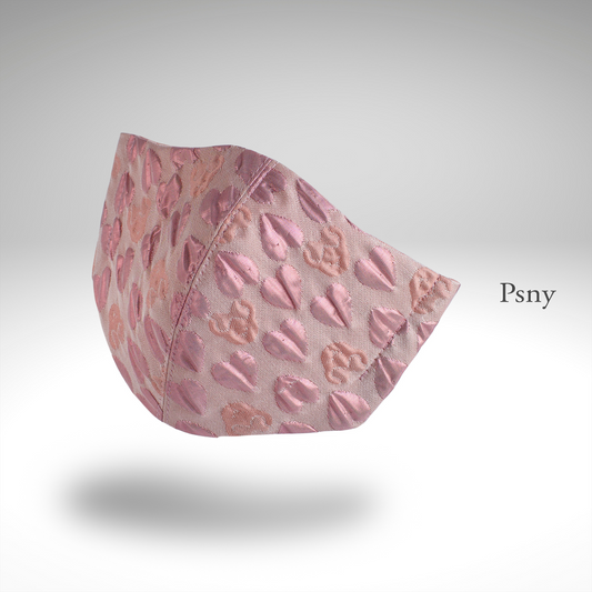 PSNY Glossy Fabulous Pink Heart Convex Filtered Mask FB14