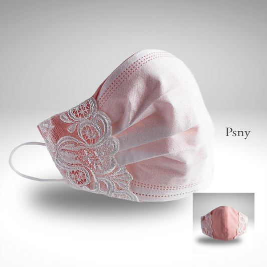 PSNY 2way 蕾絲白色和粉色面膜套 2W02