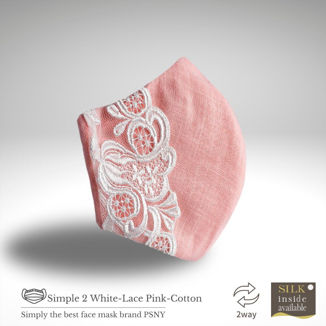 PSNY 2way Lace White &amp; Pink Mask Cover 2W02