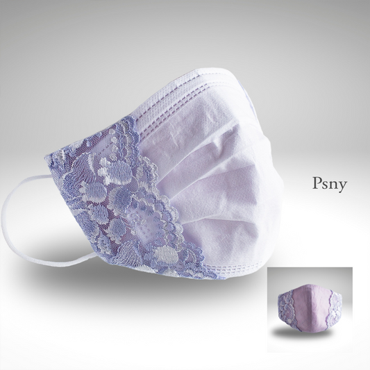 PSNY 2way・Linen・Lace・Violet &amp; Lavender Mask Cover Silk can be selected 2W05