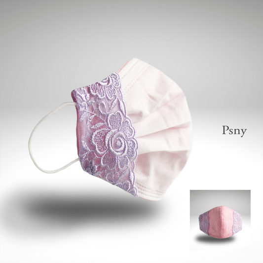 PSNY 2way 亞麻紫色蕾絲和粉色面膜套 2W06