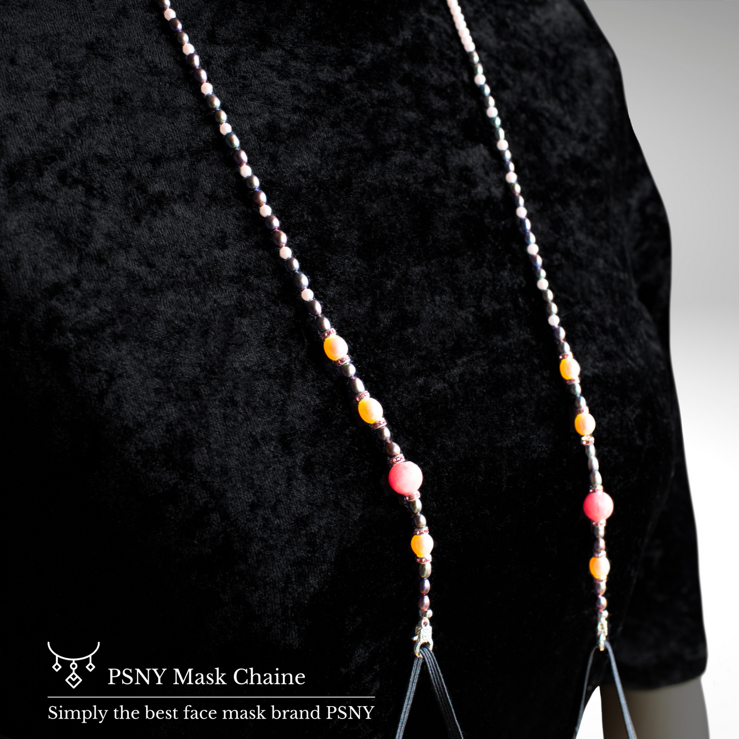 PSNY Mask Strap 2way Glasses Chain Natural Stone Inca Rose Larimar MC02