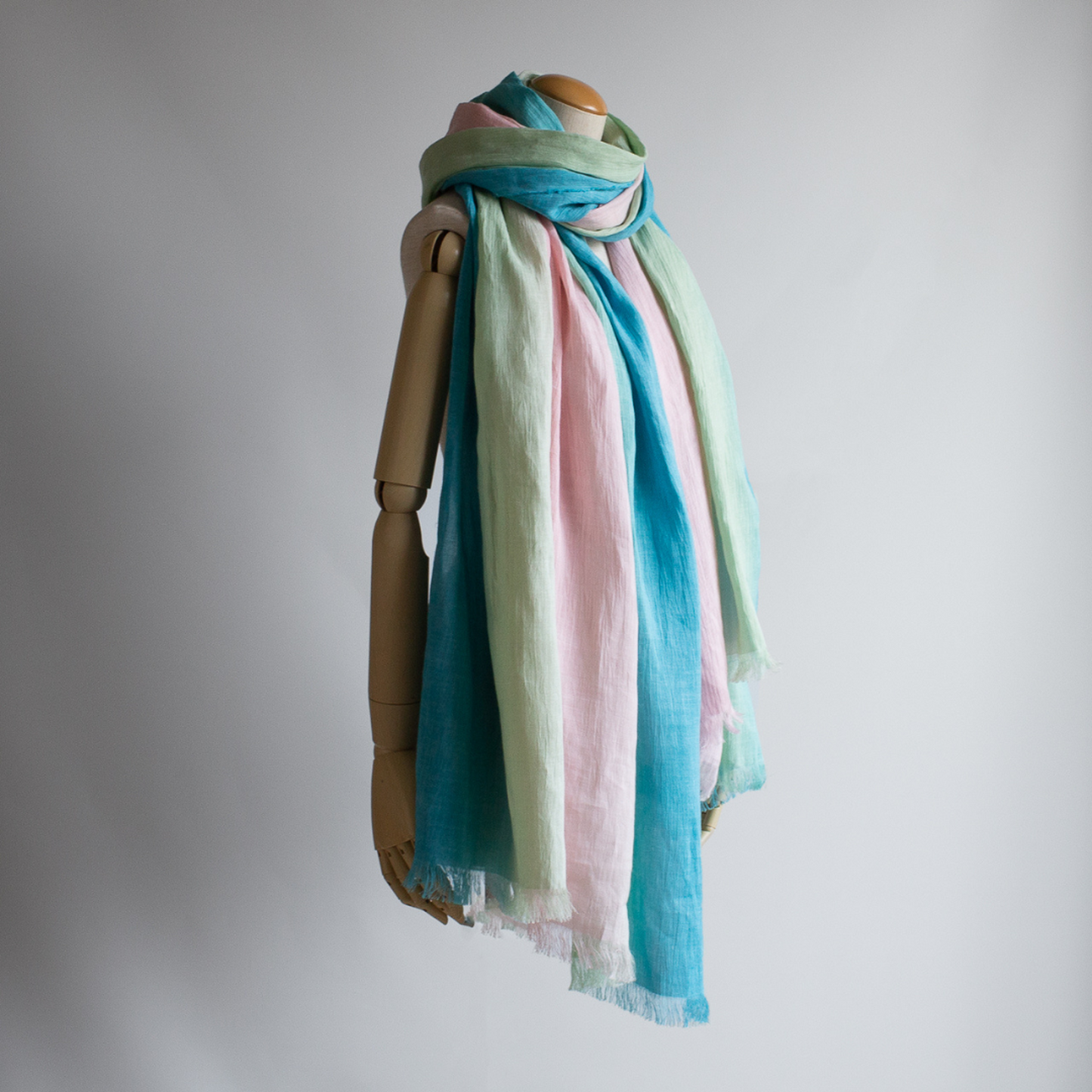 手捲亞麻Yoryu Gradation Primavera Large Scarf Omi Chijimi 手染長圍巾-SG01