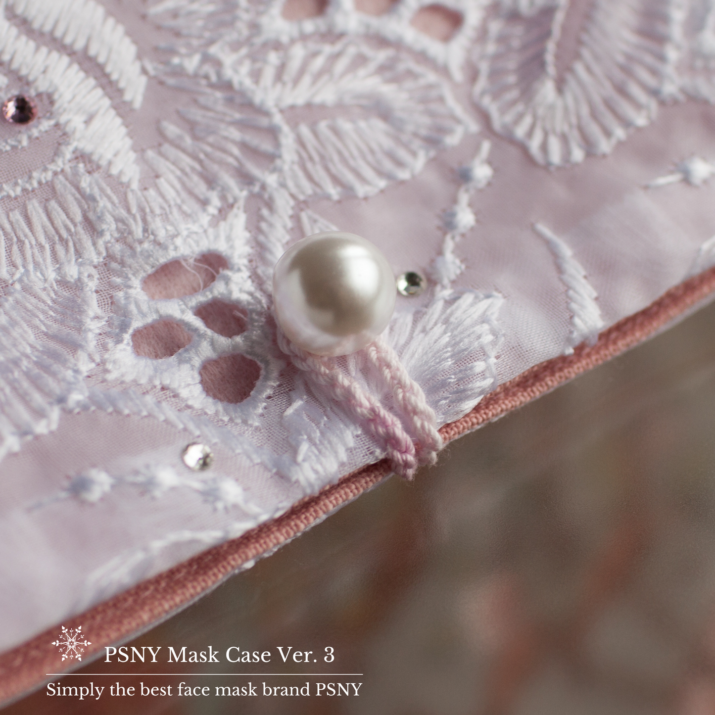 PSNY Swarovski and embroidery mask case Choice of strap options Ver3 MCV3