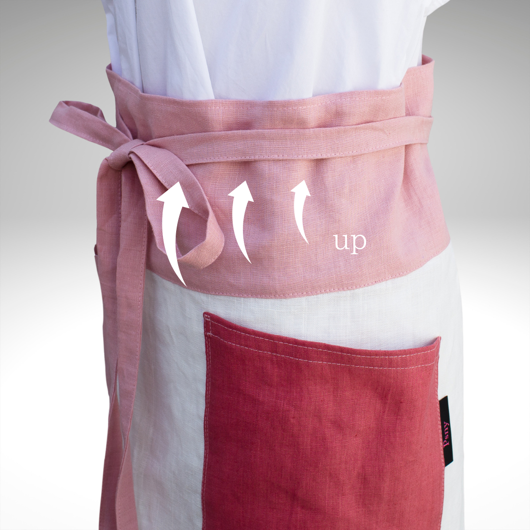 Three-dimensional sewing 3-color linen, waist apron, long size sommelier apron AP06