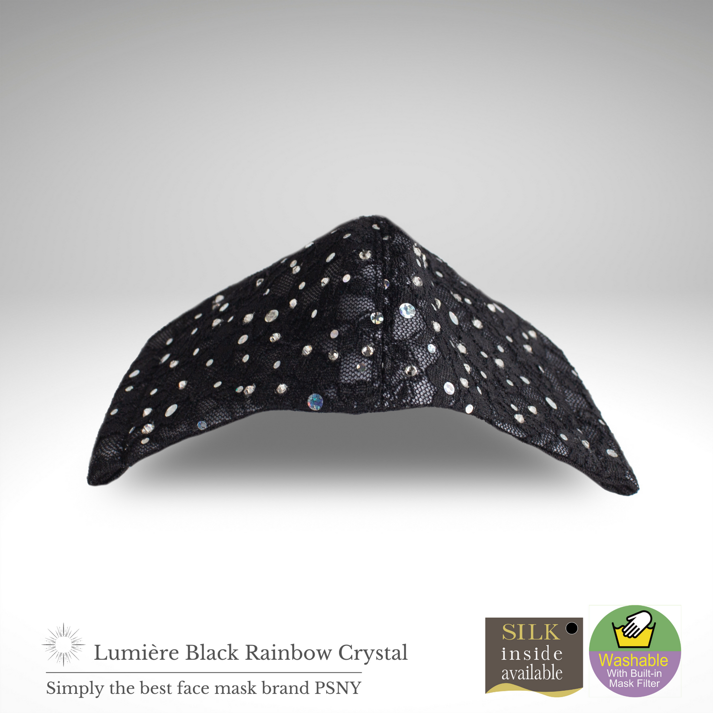PSNY Rembo Crystal Black Lace Filtered Mask Suku Swaro Wedding Kimono LM8s