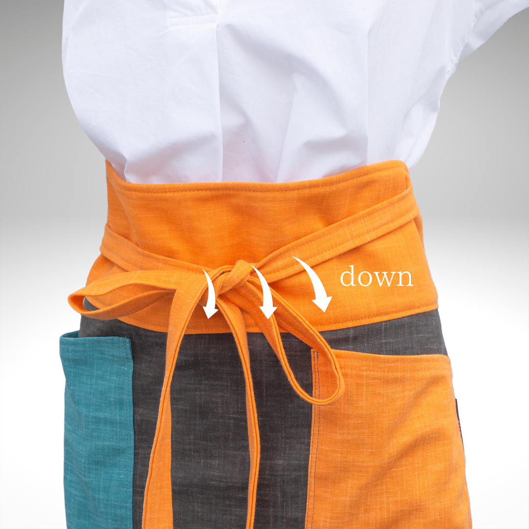 Three-dimensional sewing 3-color cotton, waist apron, long size sommelier apron AP05