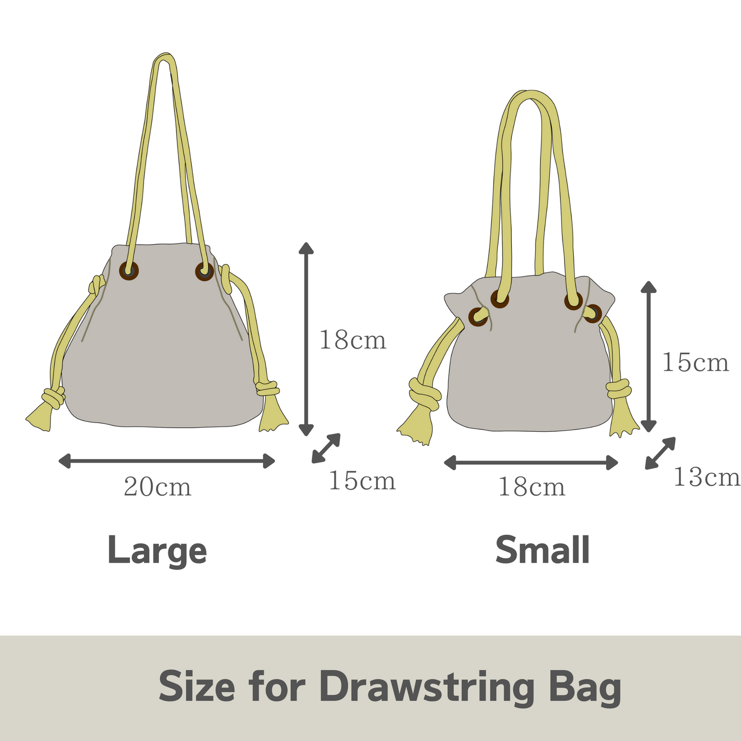 PSNY Campanule Lace White Drawstring Bag Small BG25
