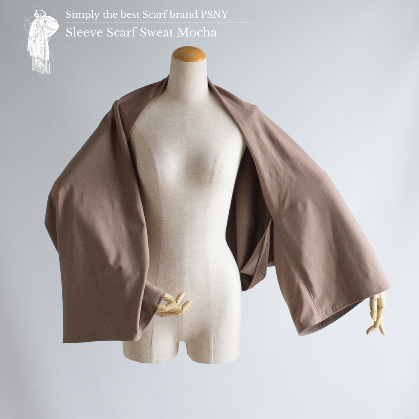Sleeve Stole Mocha Sweat Type Shoulder with Sleeves Casual SS02
