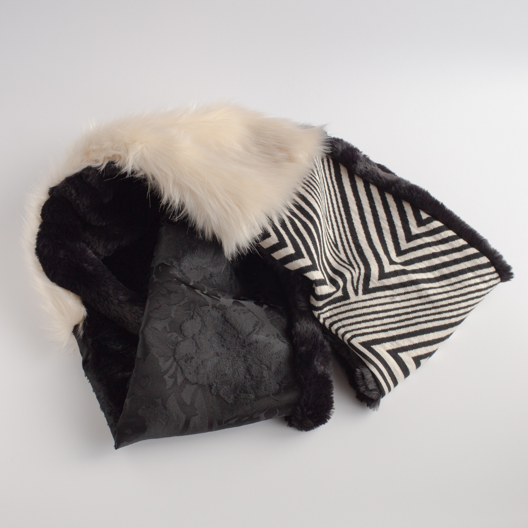 White &amp; black eco-fur 4-color snood neck warmer fake fur coordination is decided SD12