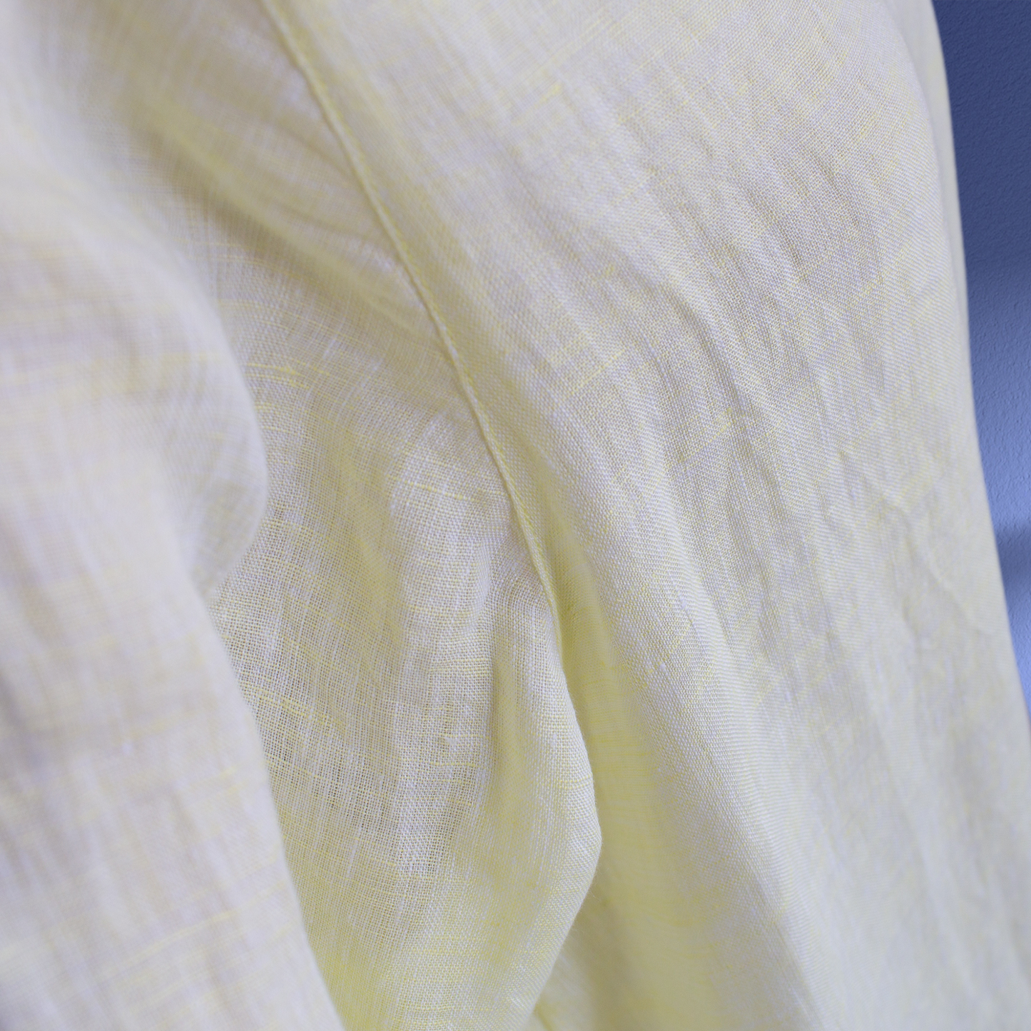 Linen Lemon Yellow Back Tuck Dress 3/4 Sleeve AP09 