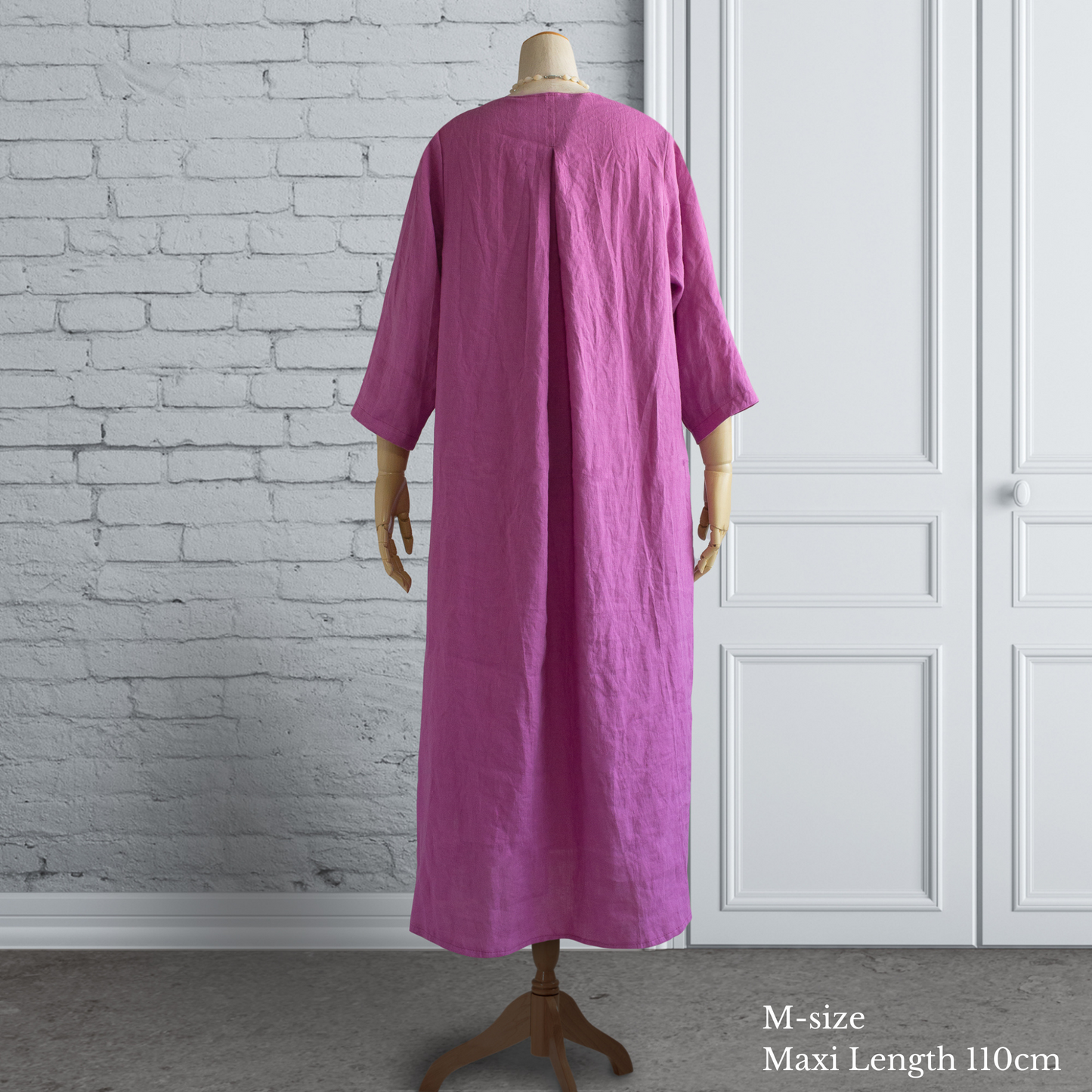 PSNY Hemp Basic Linen Backtuck Dress Purple Belgian Linen AP18 