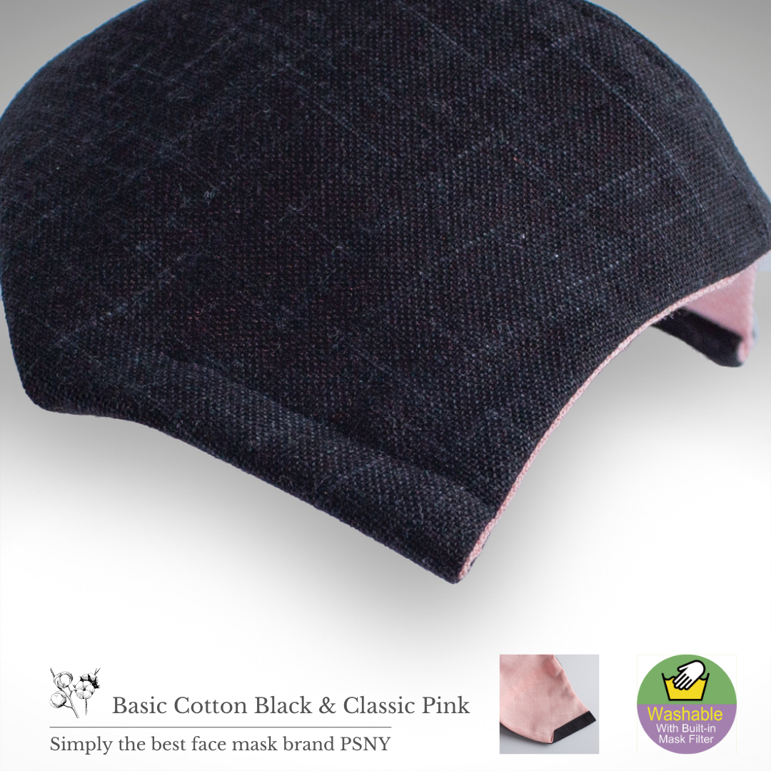 Basic Cotton Black Pink Filter Mask CB07