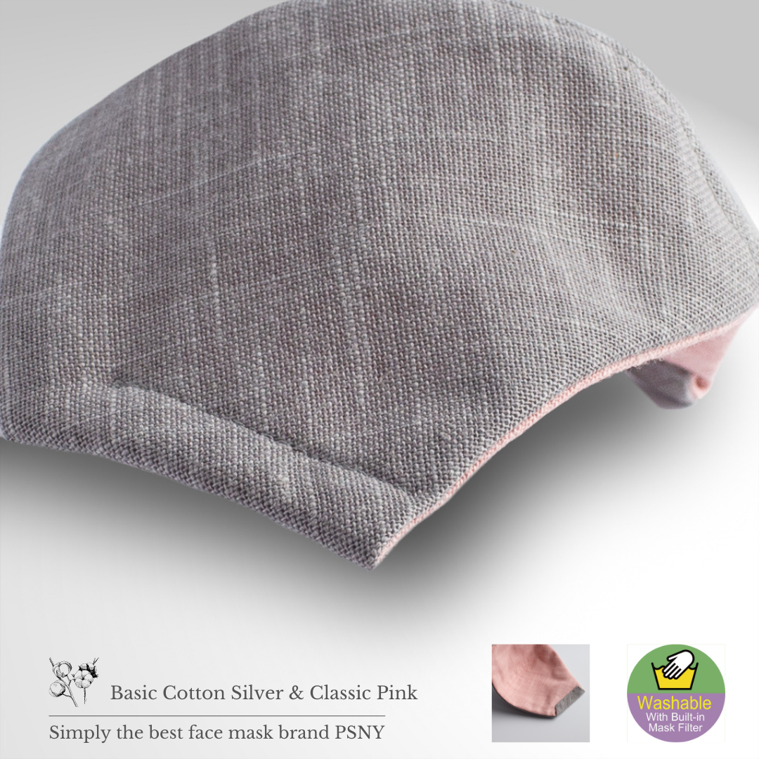 PSNY Basic Cotton Silver &amp; Pink Filter Mask Free Shipping CC01