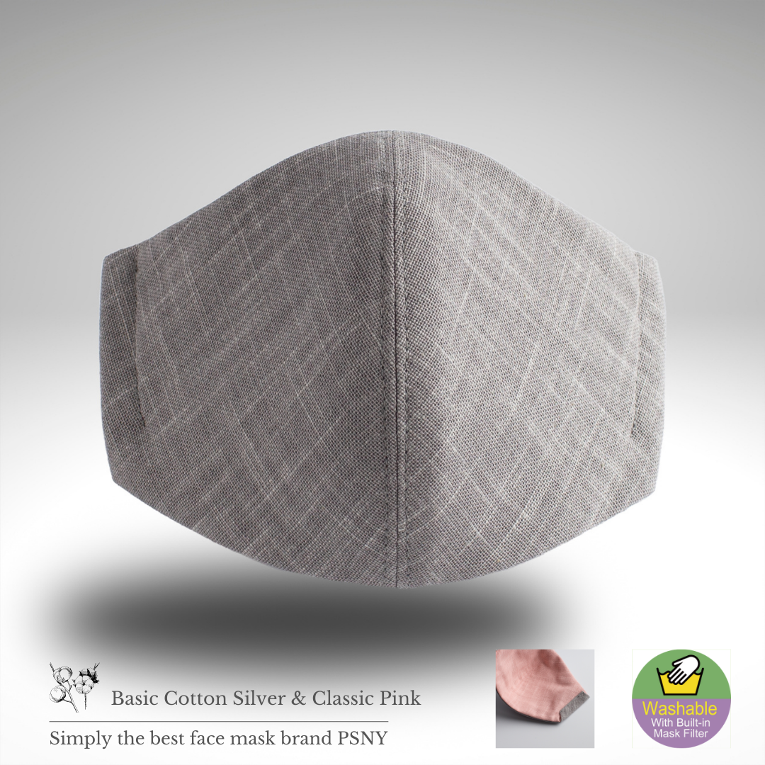 PSNY Basic Cotton Silver &amp; Pink Filter Mask Free Shipping CC01