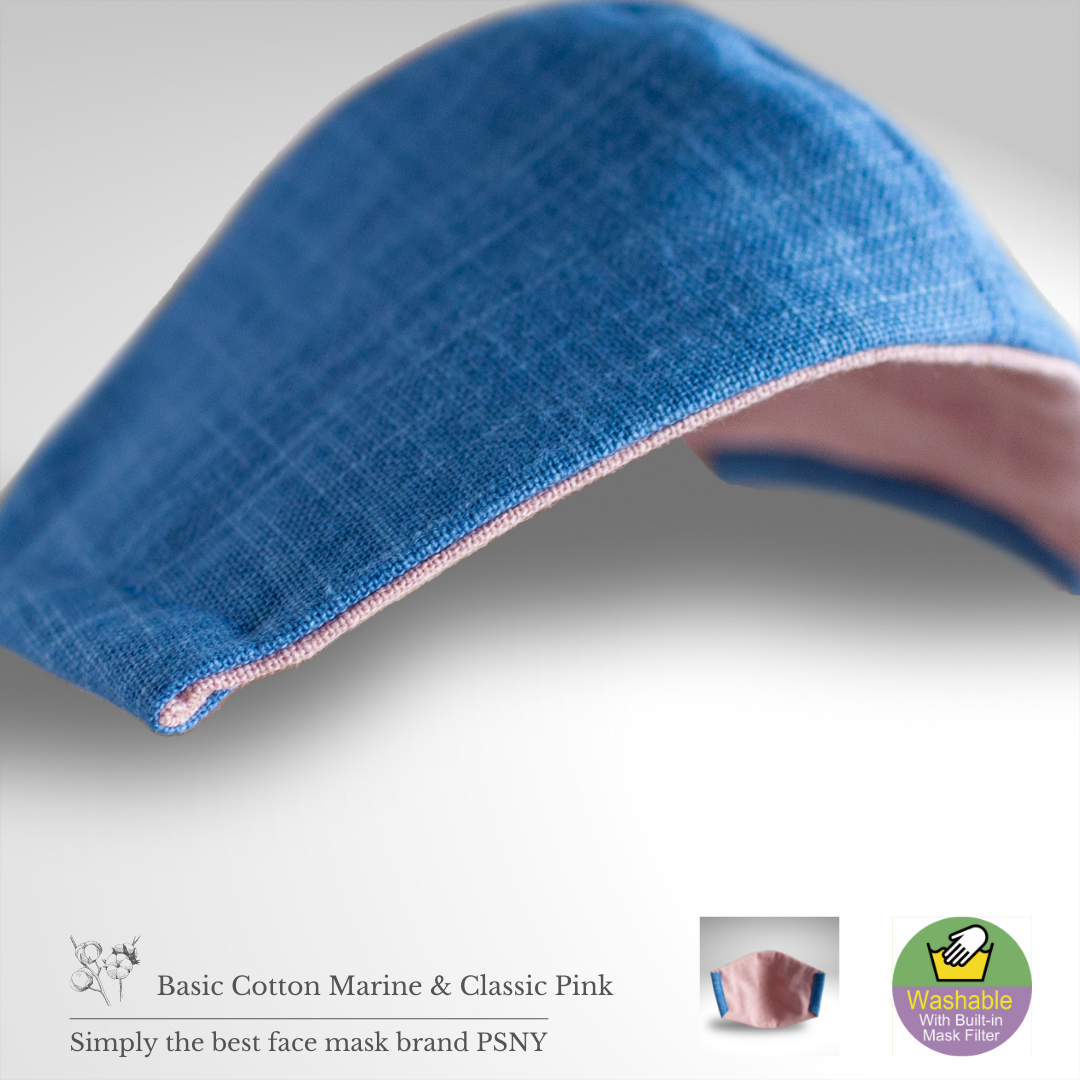 Basic Cotton Marine &amp; Pink Filter Mask CC02