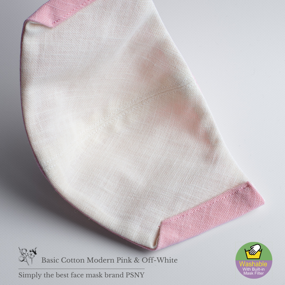 Basic Cotton Modern Pink &amp; Off-White Filtered Mask CC06
