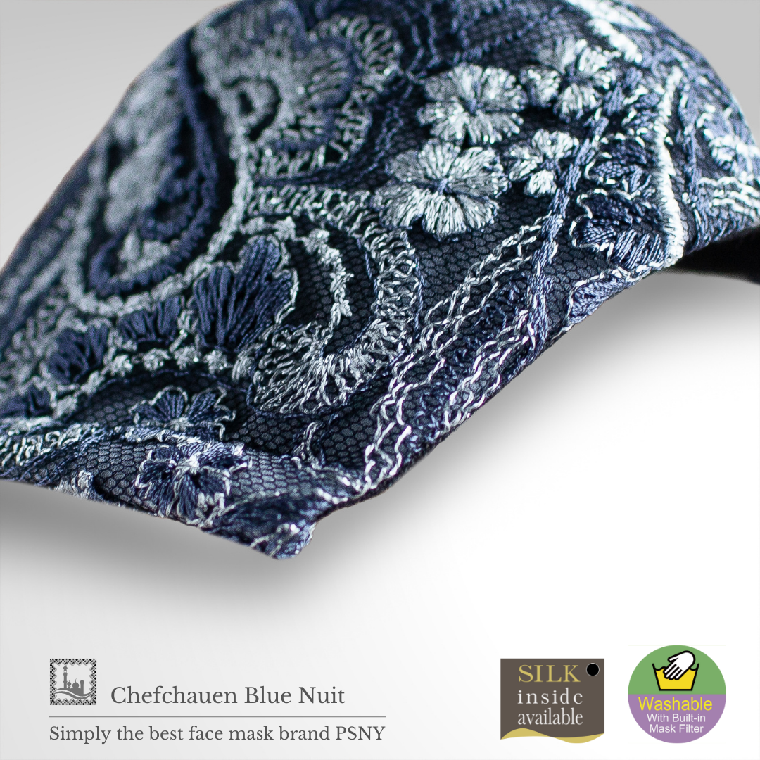PSNY Free Shipping Lace Paisley Blue Gray Luxurious Pollen Yellow Sand Nonwoven Filter Beautiful Beauty Gorgeous Elegant Mask 3D Adult Dress Mask Chefchaouen Bruny CH04
