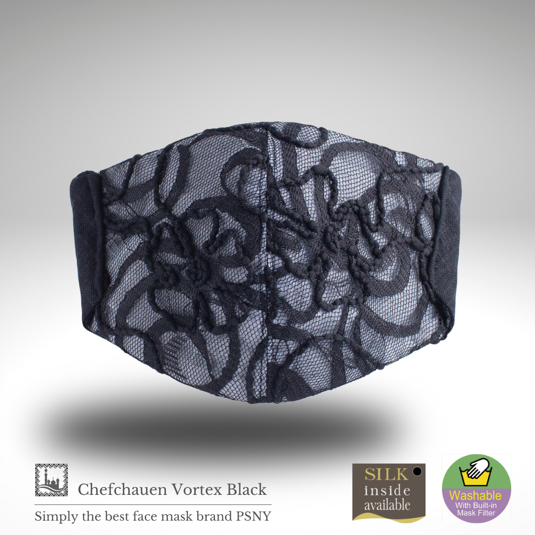 Chefchaouen Flower Lace Vortex Black Mask with Pollen Filter CH21