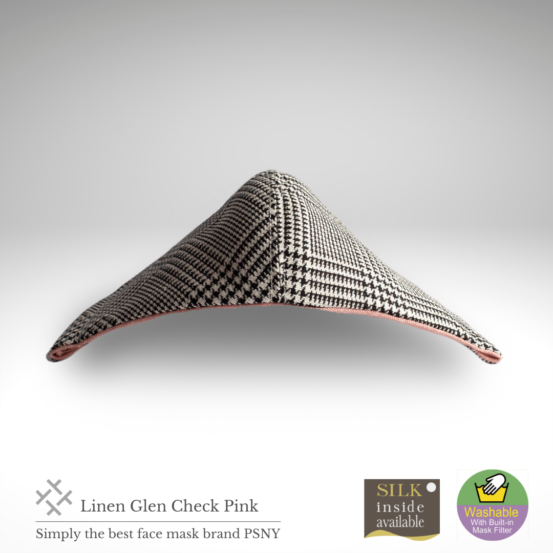 Linen, glen check, lattice pattern filter mask 100% high-quality glossy linen CK01