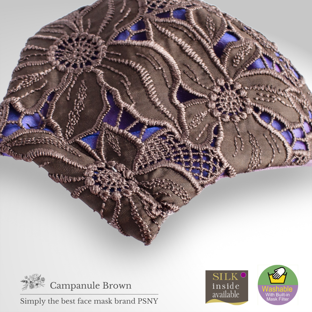 Campanule Lace Brown Mask with Filter Free Shipping CP15