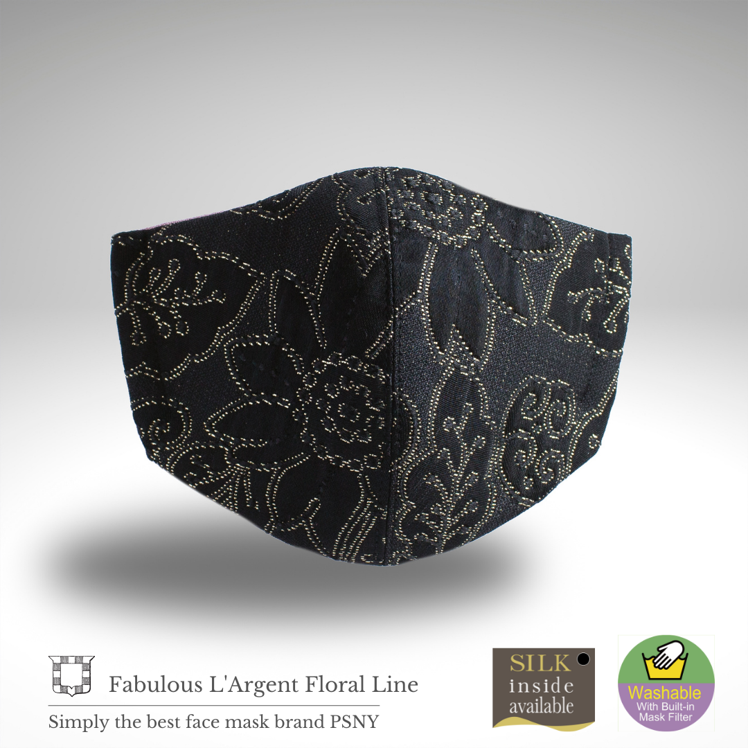 Largean Flower Line Black Filtered Mask FG05