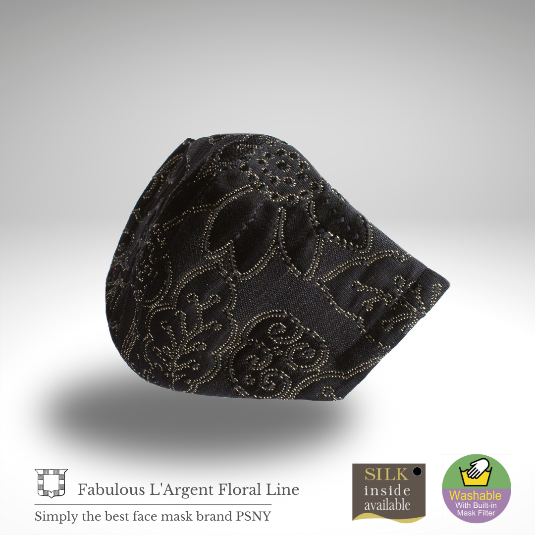 Largean Flower Line Black Filtered Mask FG05