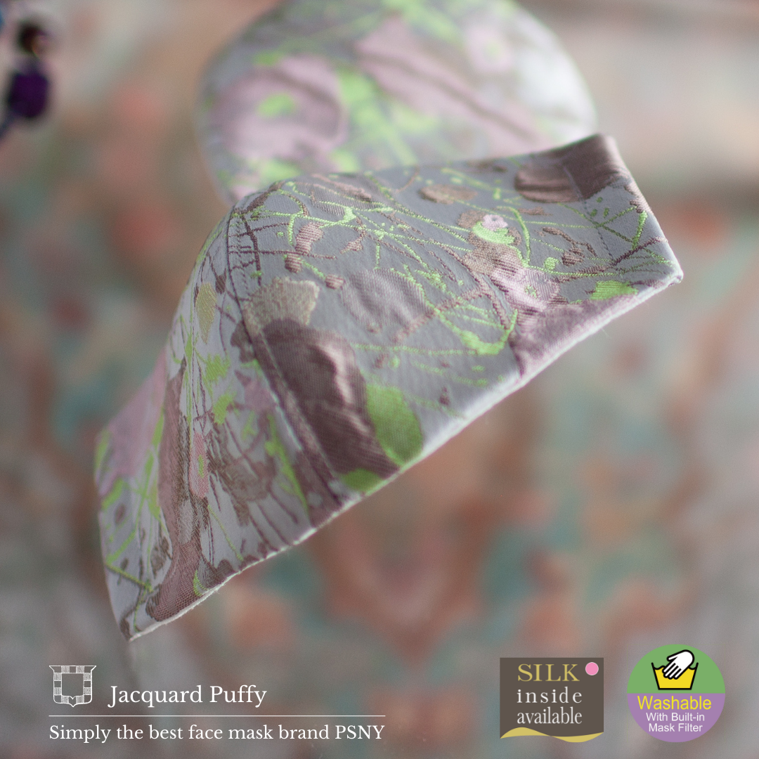 Jacquard puffy pink brown filter mask FJ01
