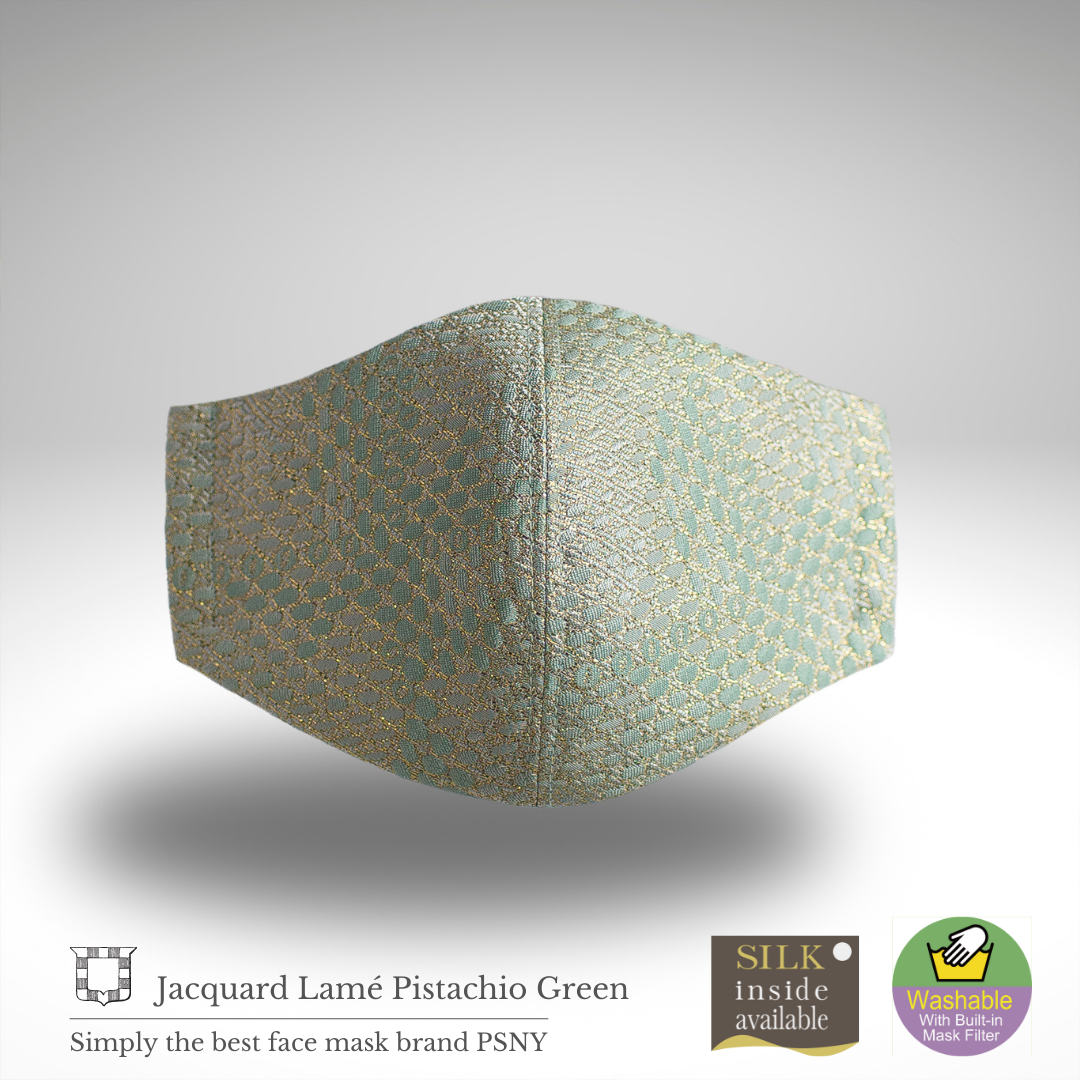 Glitter Jacquard Pistachio Green Filter Mask FL05