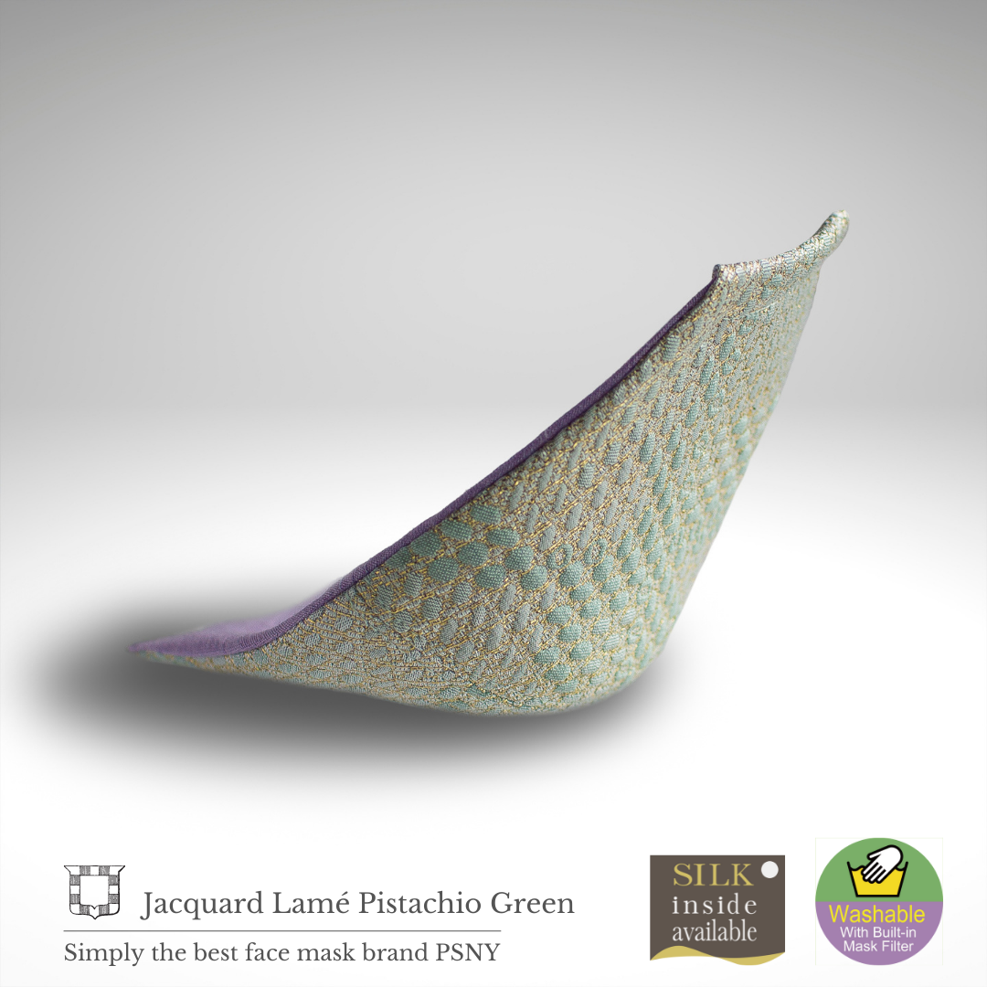 Glitter Jacquard Pistachio Green Filter Mask FL05