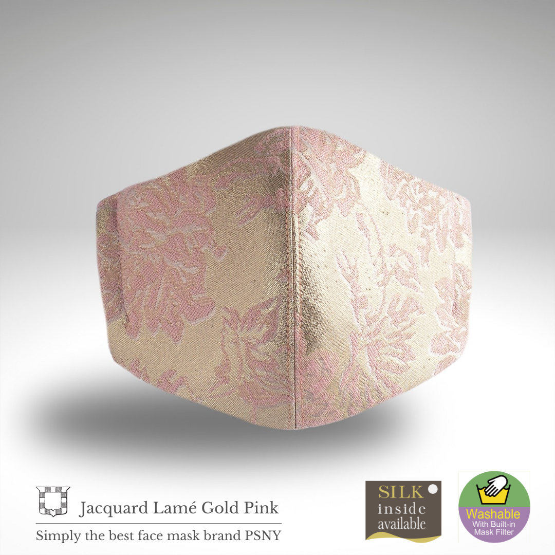 Glitter Jacquard Gold Pink Filter Mask FL06