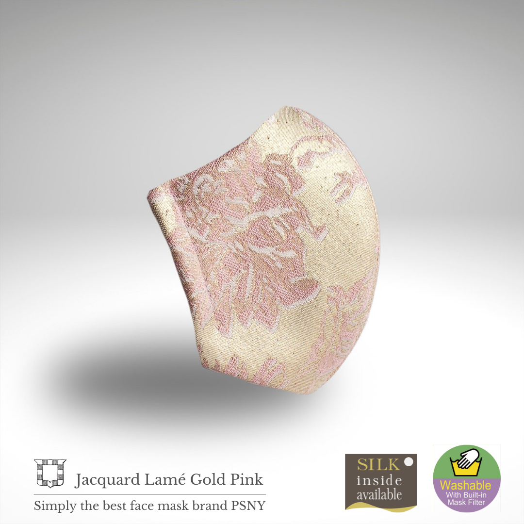 Glitter Jacquard Gold Pink Filter Mask FL06