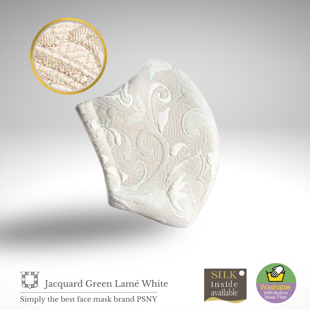 Glitter Jacquard Green White Filter Mask FL10