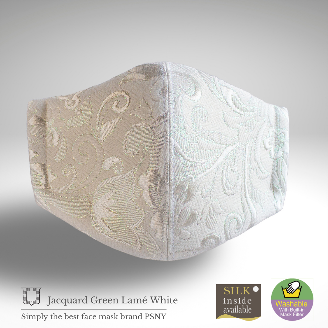 Glitter Jacquard Green White Filter Mask FL10