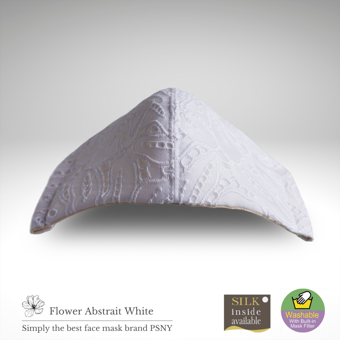Flower Abstrait White Lace Filtered mask FR09