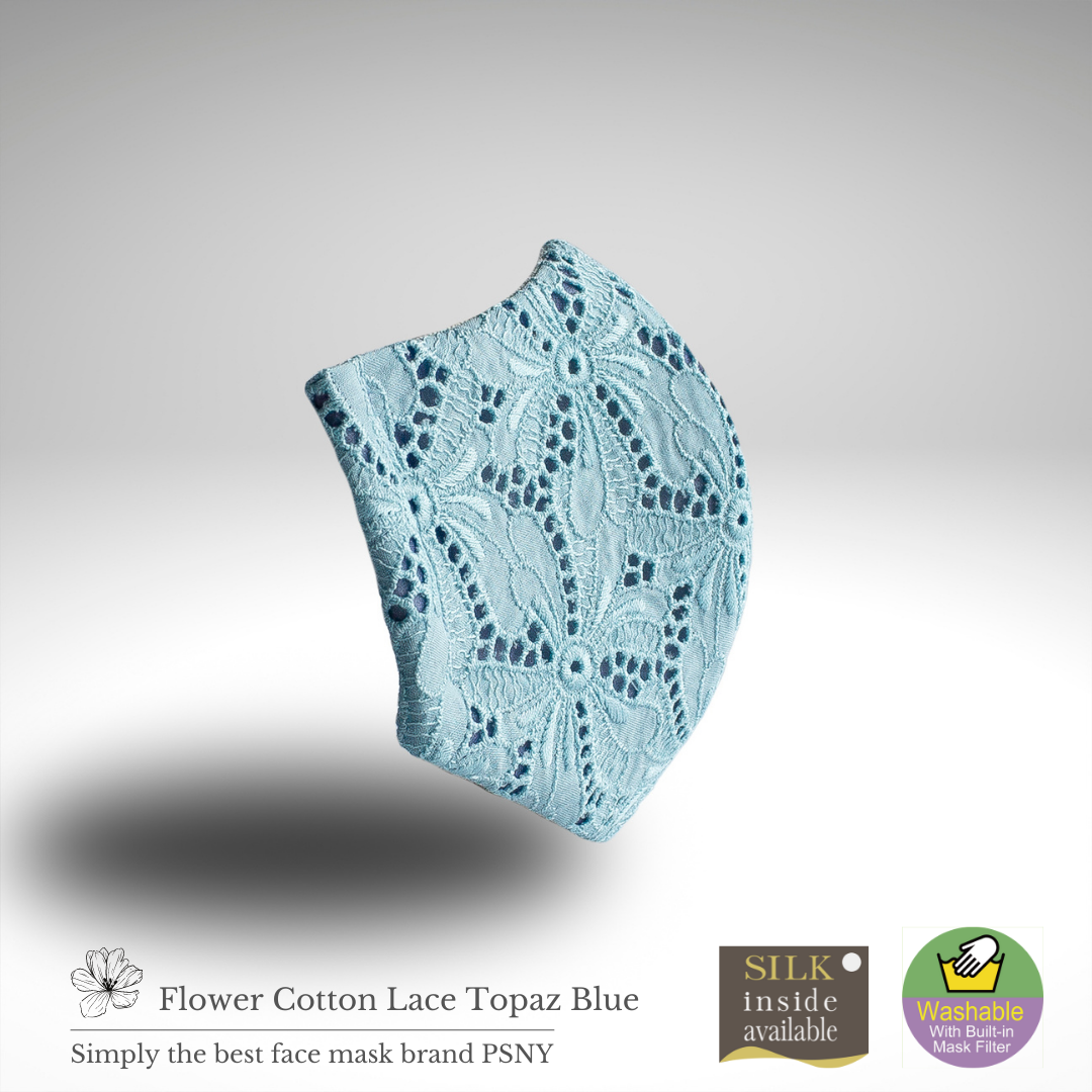Flower Cotton Lace Topaz Blue Filter Mask FR21