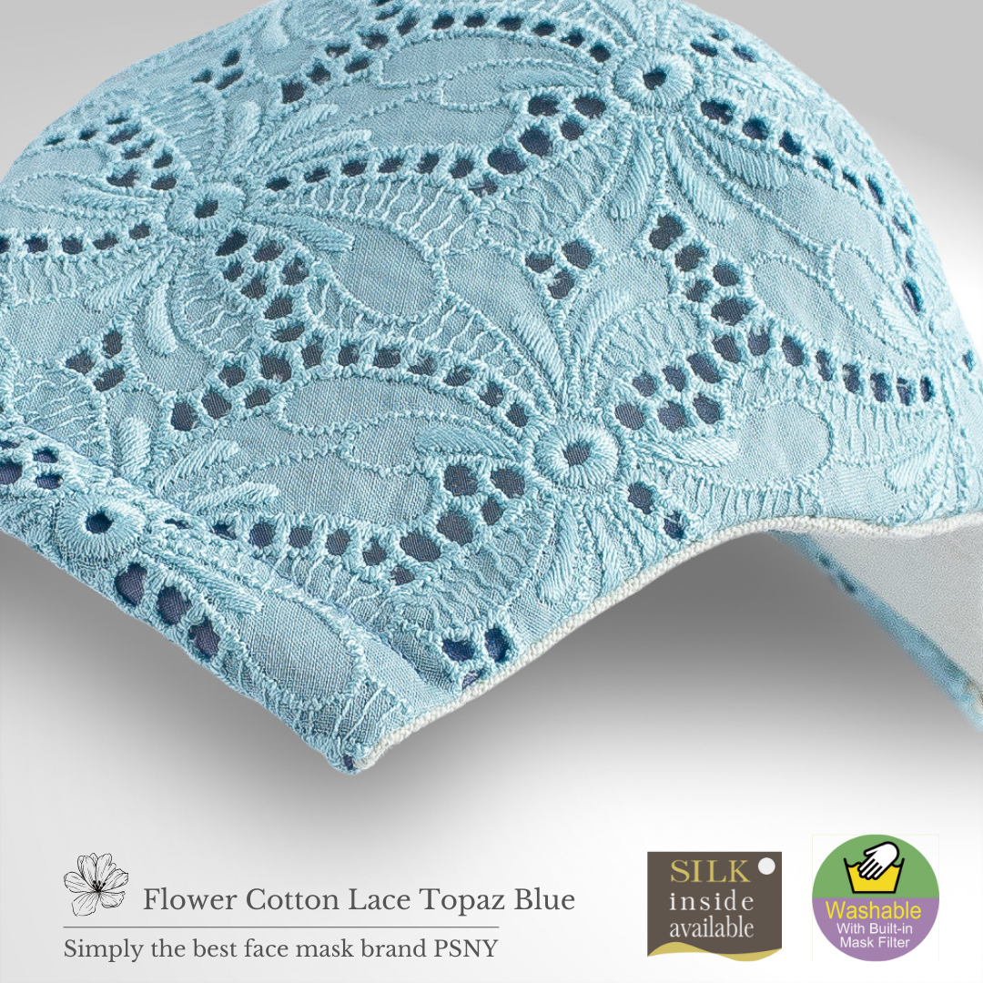 Flower Cotton Lace Topaz Blue Filter Mask FR21
