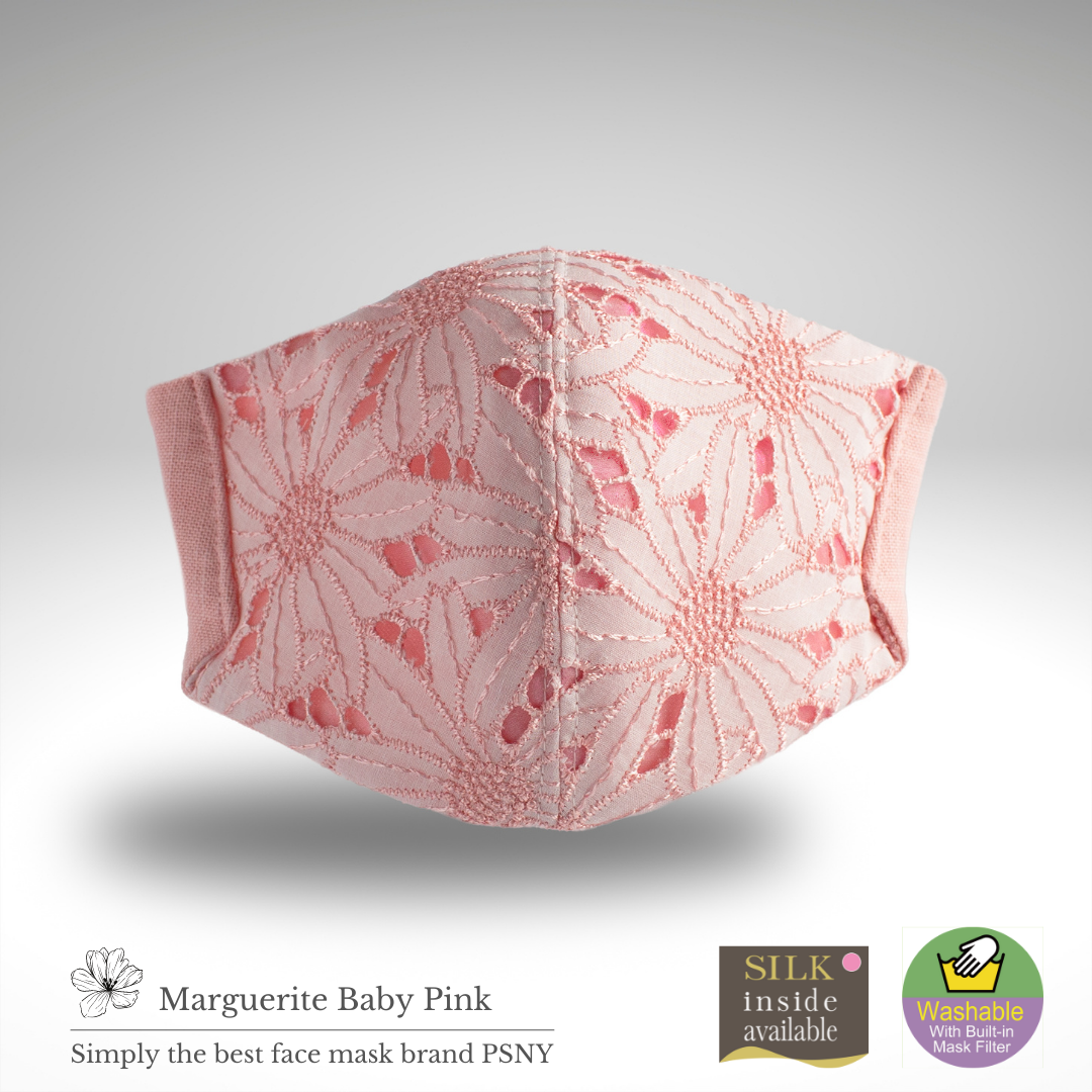 4-Layer Marguerite Lace Baby Pink Pollen Filter Mask FR23