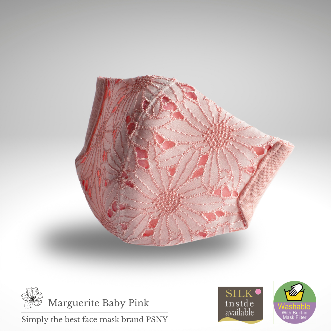 4-Layer Marguerite Lace Baby Pink Pollen Filter Mask FR23