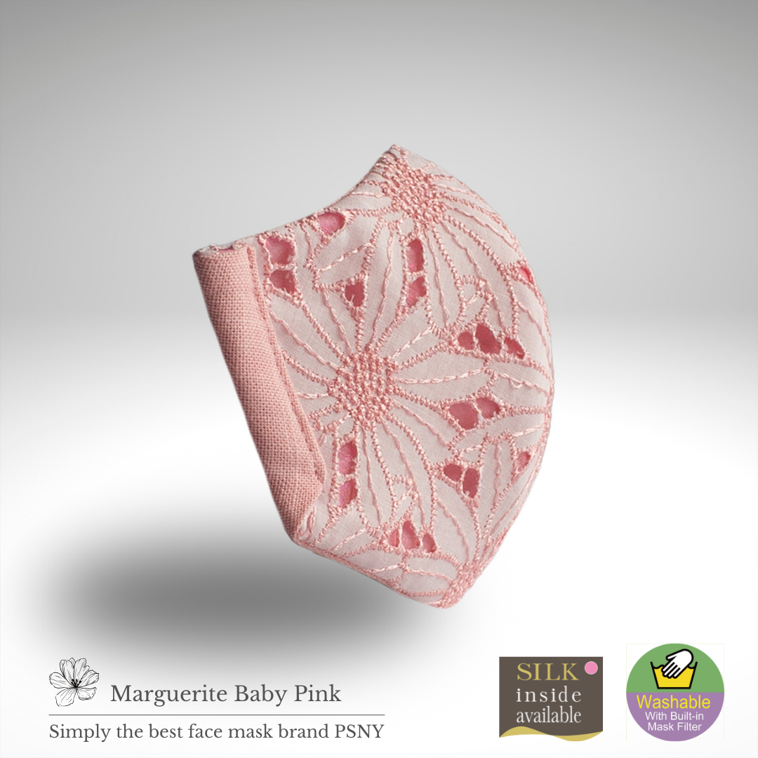 4-Layer Marguerite Lace Baby Pink Pollen Filter Mask FR23