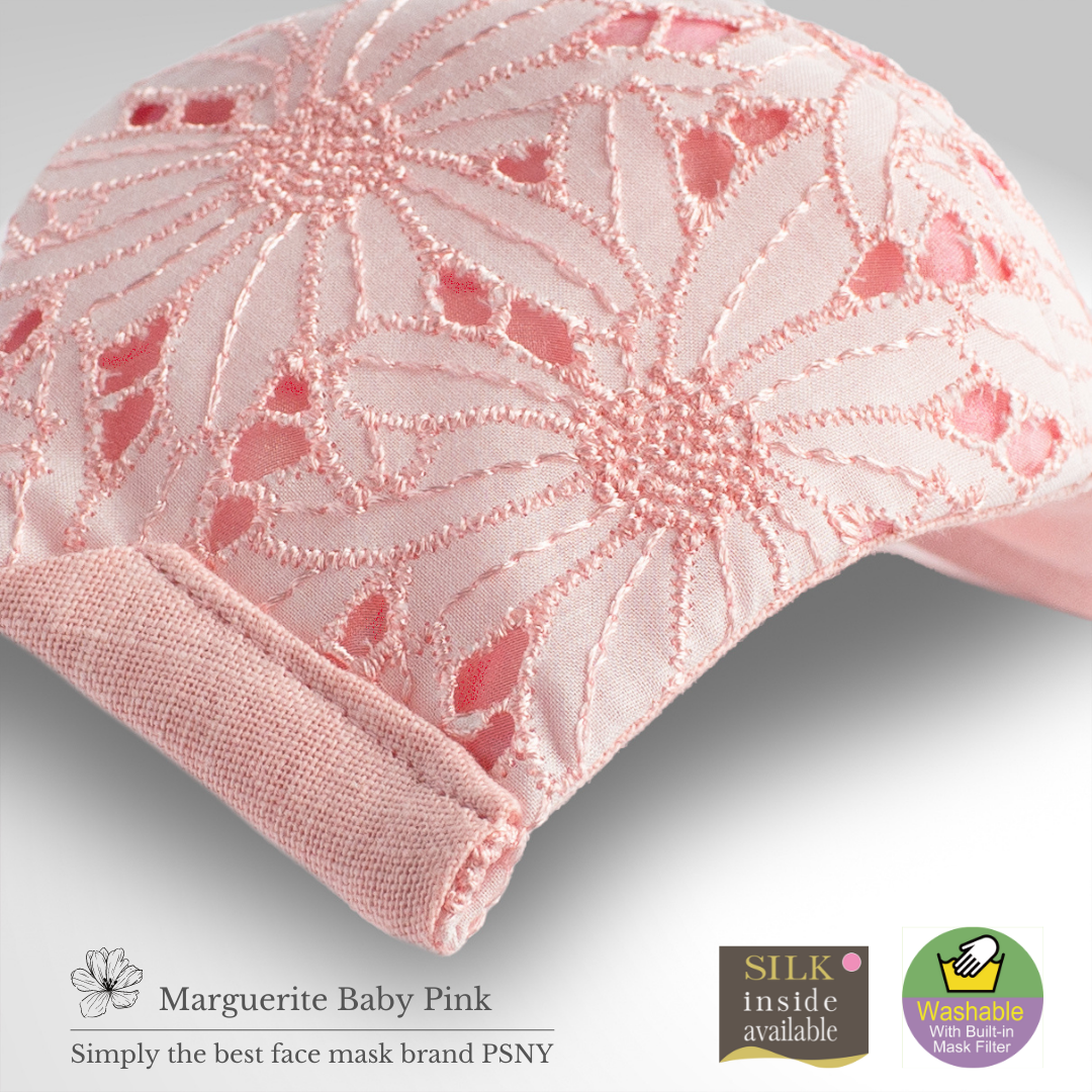 4-Layer Marguerite Lace Baby Pink Pollen Filter Mask FR23