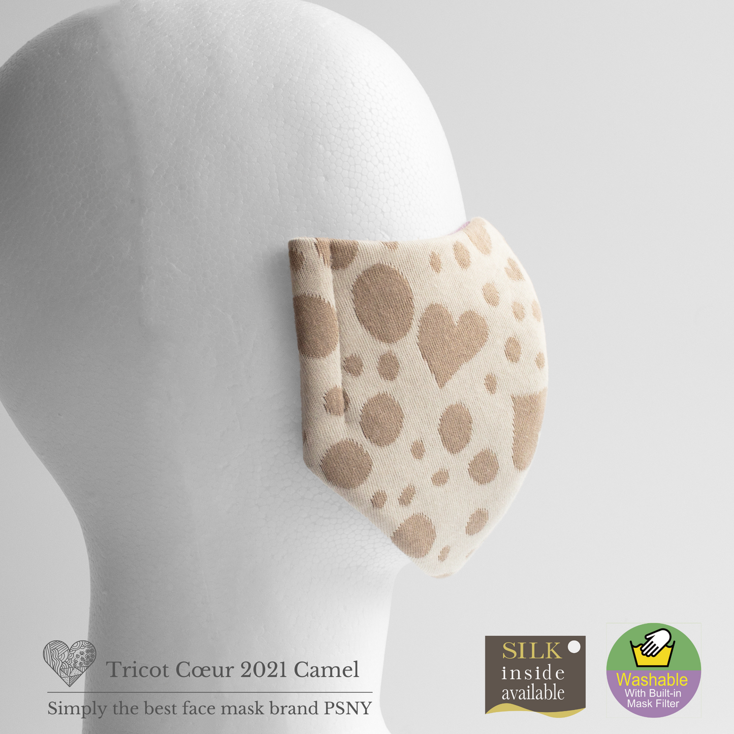 PSNY Fluffy Knit Cute Camel Heart Mask KN04