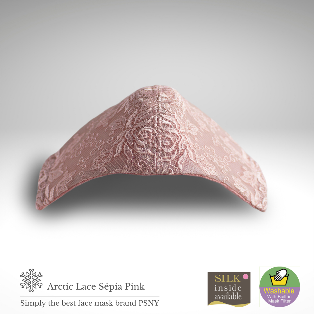PSNY Arctic Lace Sepia Pink Filtered Mask Wedding Dress LA08