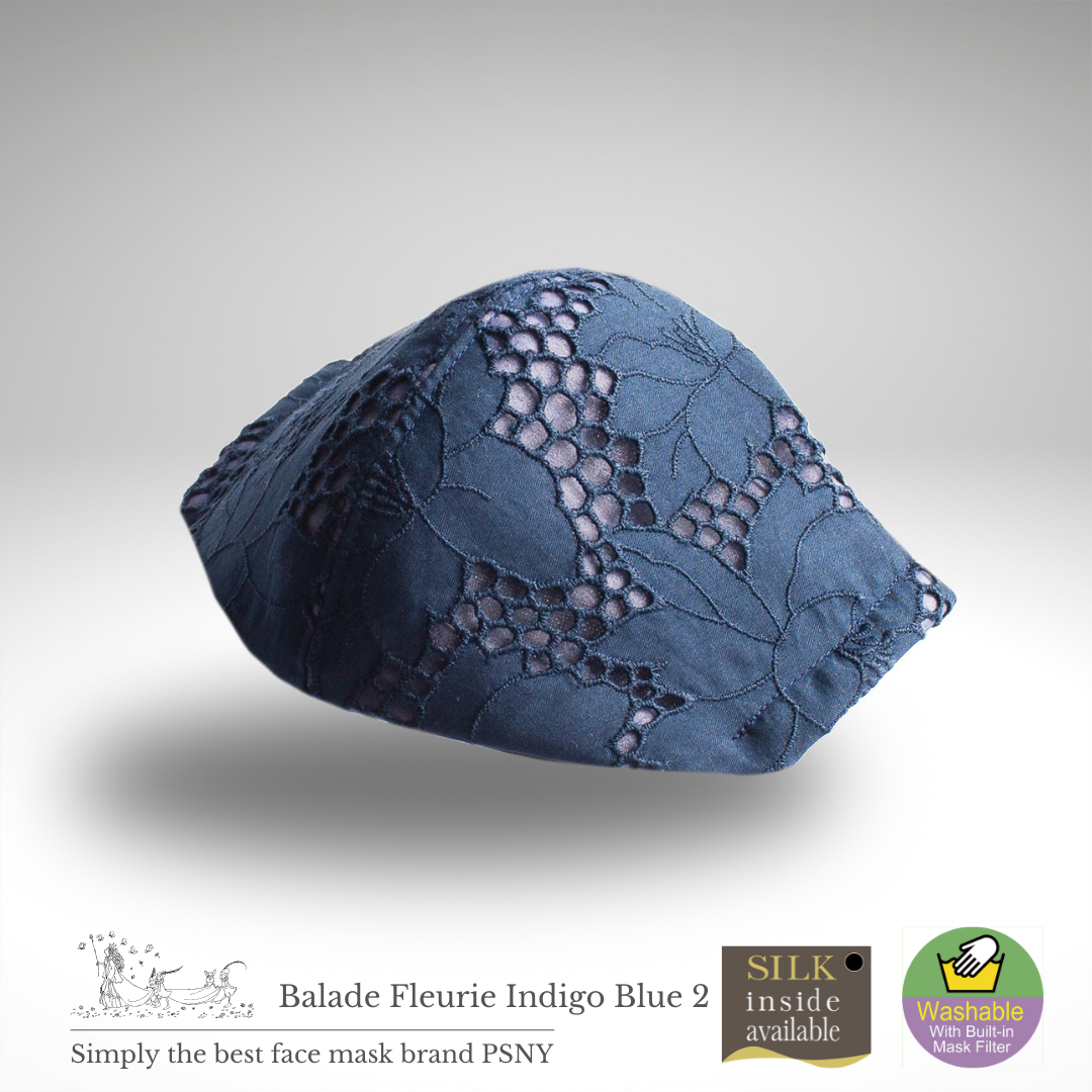 Ballad Fleury Lace Indigo Blue 2 Mask with Filter LB04