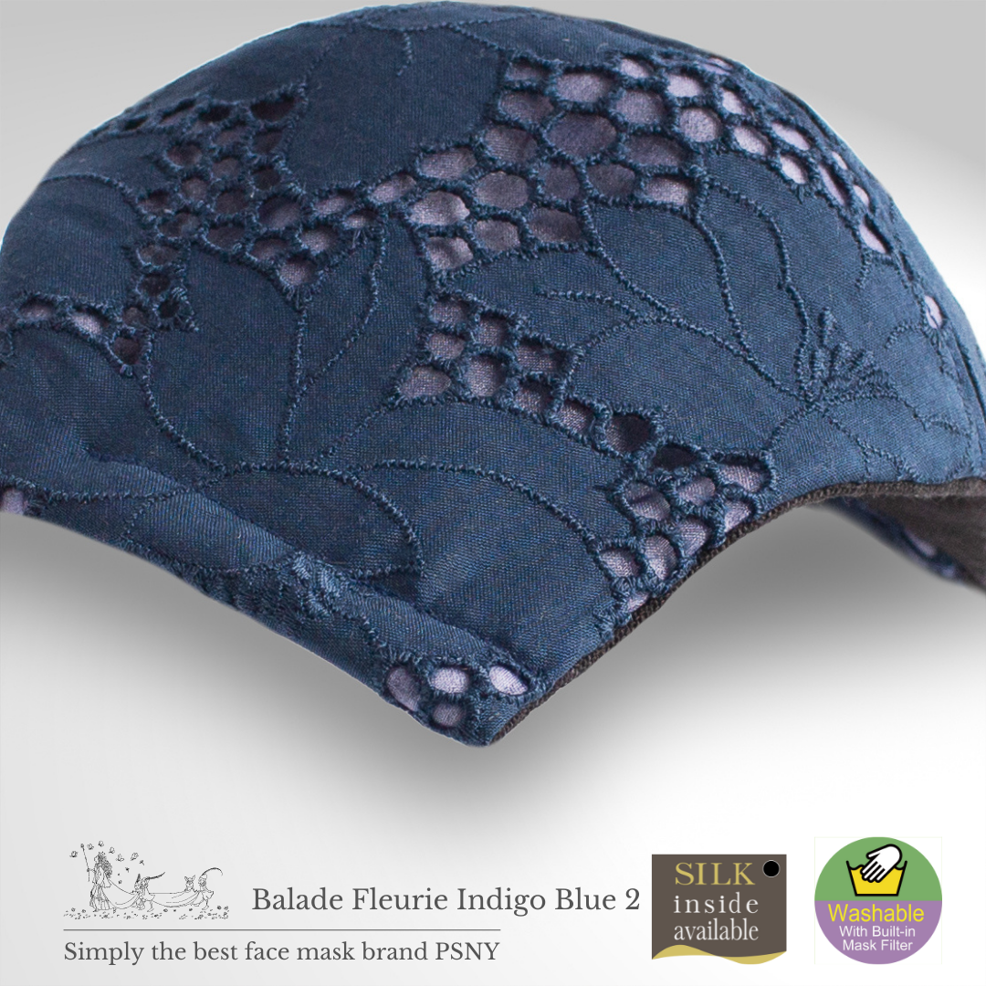 Ballad Fleury Lace Indigo Blue 2 Mask with Filter LB04